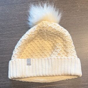 lululemon athletica Cream Knit Beanie with Pom-Pom